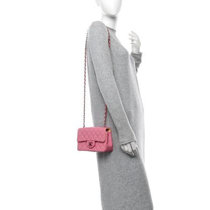 Chanel Lambskin Quilted Mini Rectangular Flap Pink Yellow 2 of 11