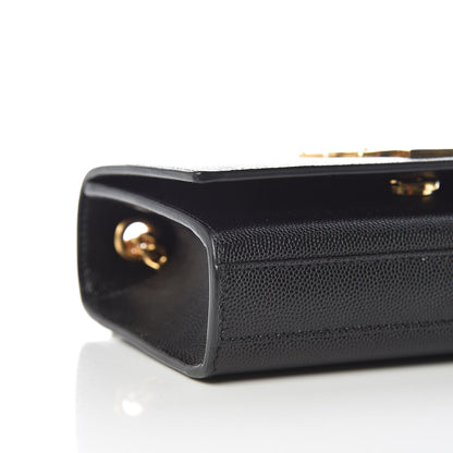 Saint Laurent Grain De Poudre Small Monogram Kate Satchel Black 7 of 8