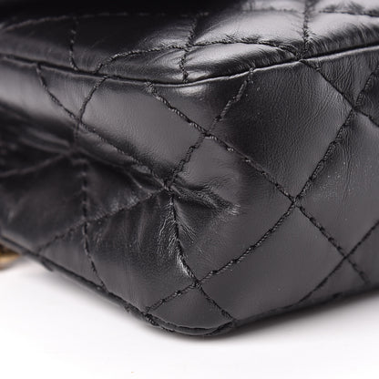 Chanel Aged Calfskin Quilted 2.55 Reissue Flap Belt Bag Clutch Black 9 of 11