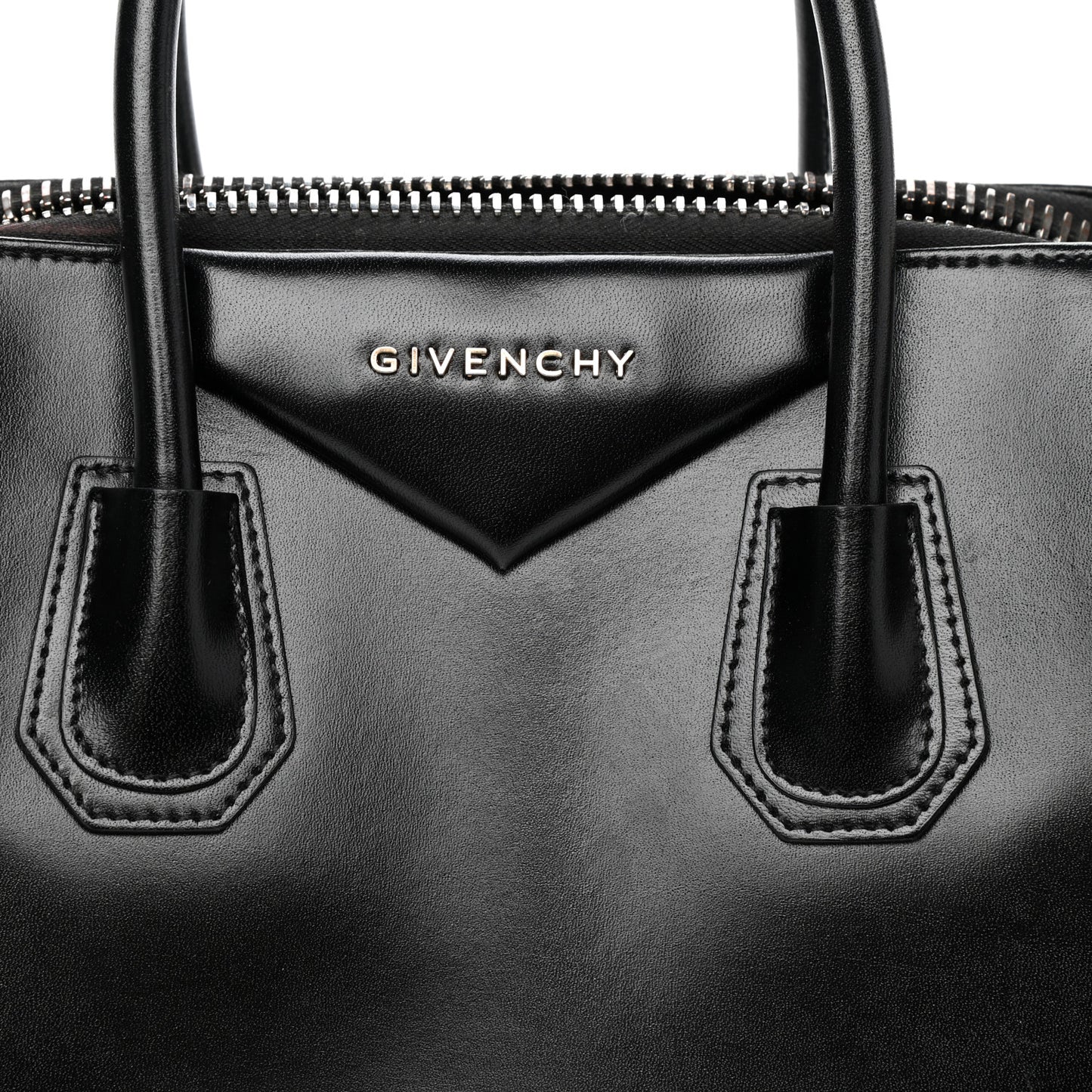 Shiny Lord Calfskin Small Antigona Black