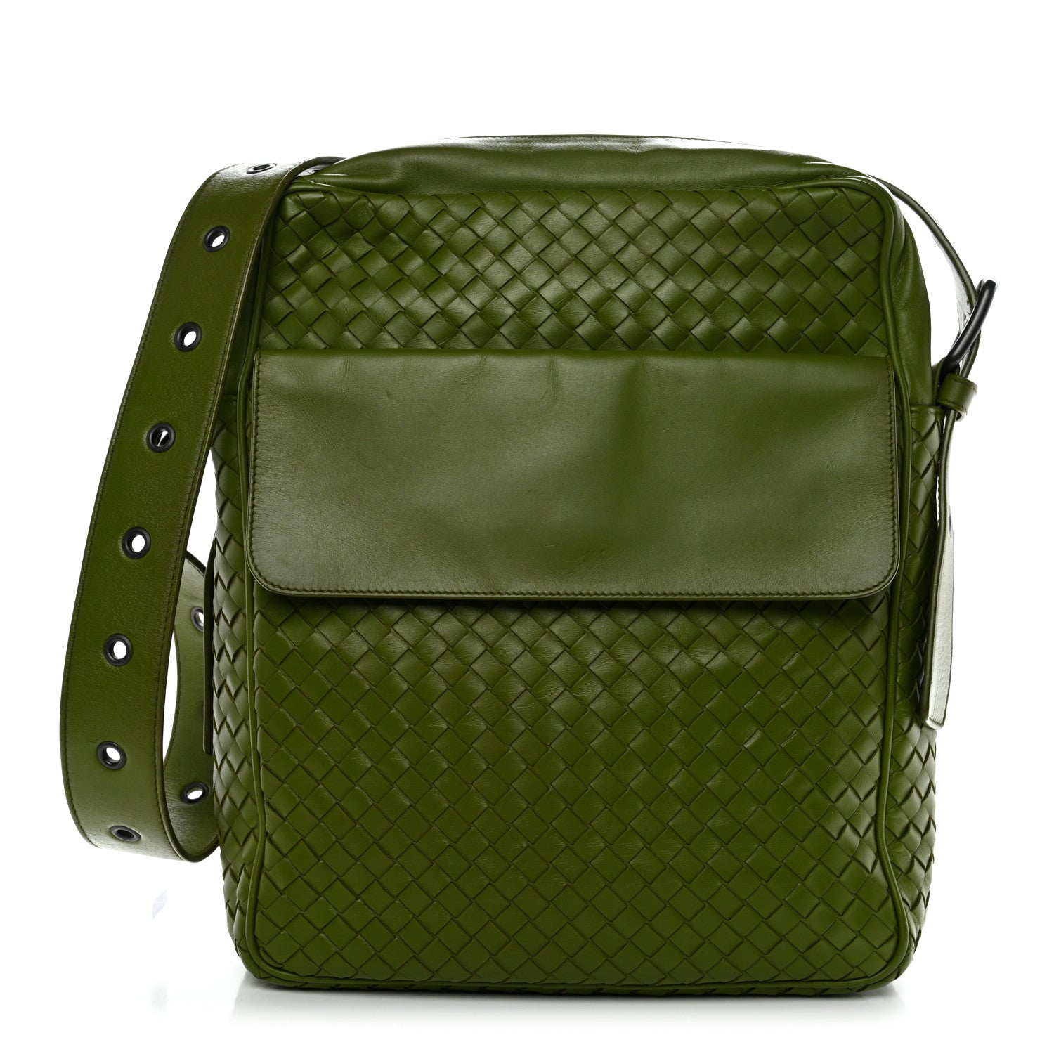 Bottega Veneta Nappa Intrecciato Crossbody Messenger Green 1 of 11