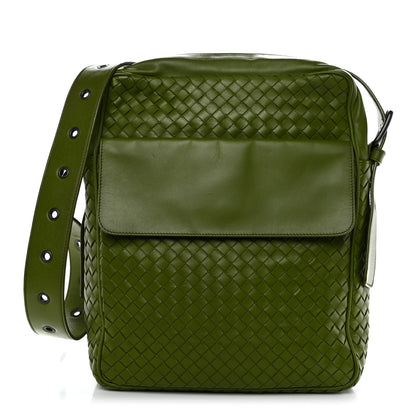 Bottega Veneta Nappa Intrecciato Crossbody Messenger Green 1 of 11