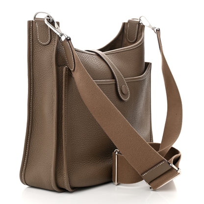 Hermes Taurillon Clemence Evelyne III PM Etoupe 3 of 11