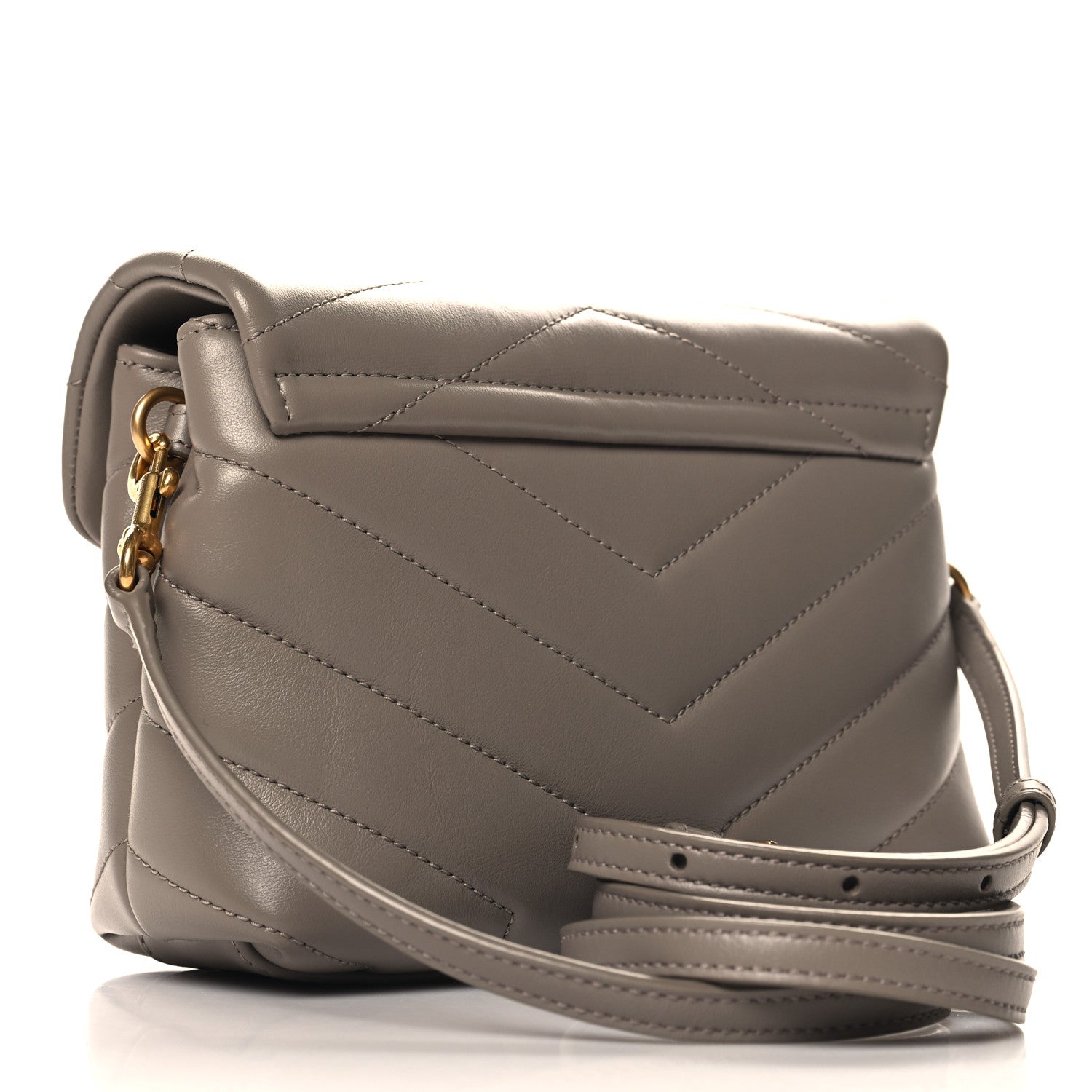 Saint Laurent Calfskin Y Quilted Monogram Toy Loulou Crossbody Bag Dark Beige 2 of 10