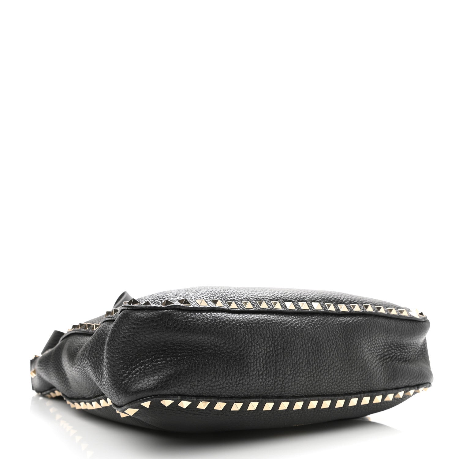 Valentino Garavani Pebbled Calfskin Large Rockstud Flip-Lock Messenger Bag Black 4 of 9