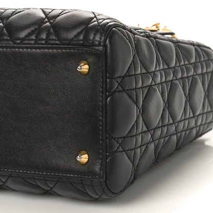 Christian Dior Lambskin Cannage Medium Lady Dior Black 8 of 9