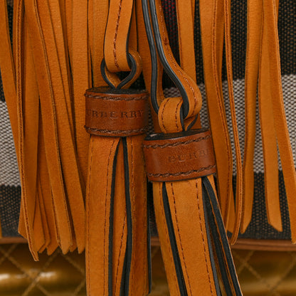 Burberry Suede Fringe Large Belgrove Bucket Bag Tan 5 of 14