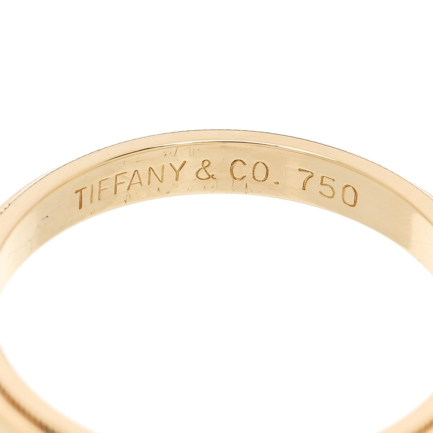 Tiffany 18K Yellow Gold 3mm Milgrain Wedding Band Ring 62 10 4 of 4