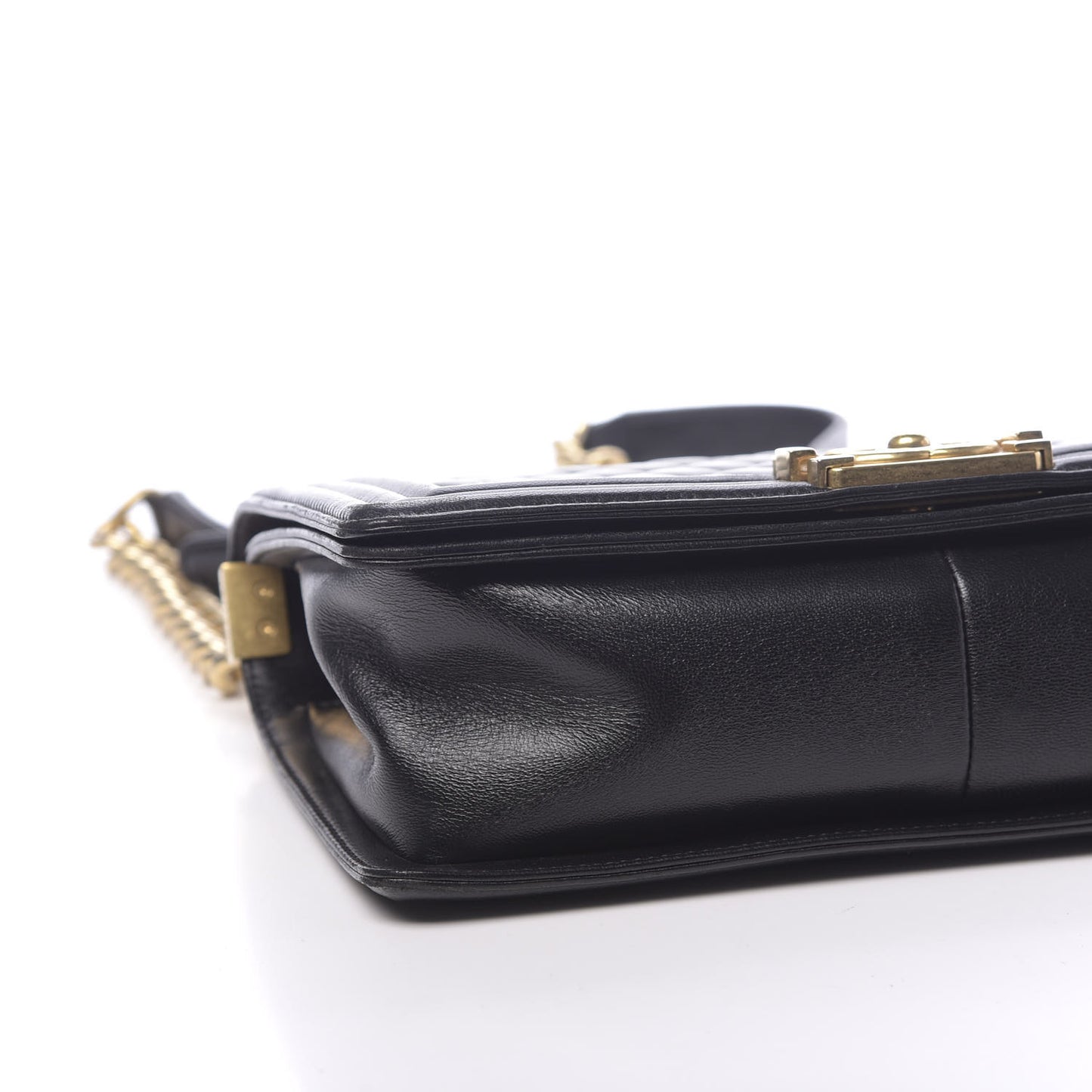 Lambskin Quilted Medium Boy Flap Black