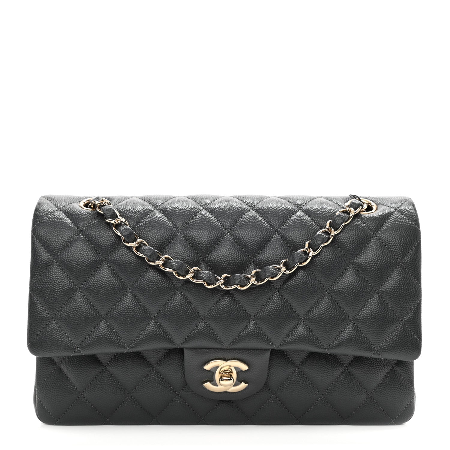 Chanel Caviar Quilted Medium Double Flap Dark Grey 1 of 8