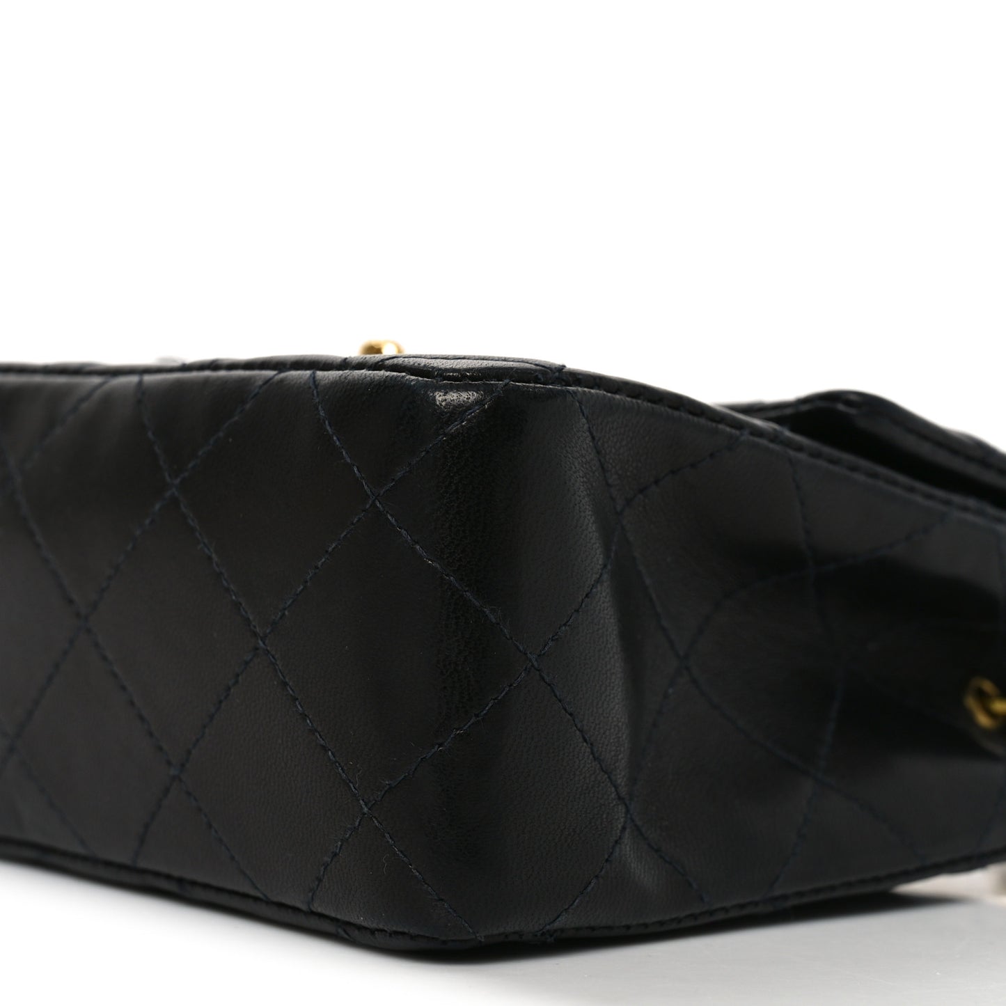 Lambskin Quilted Mini Square Flap Black