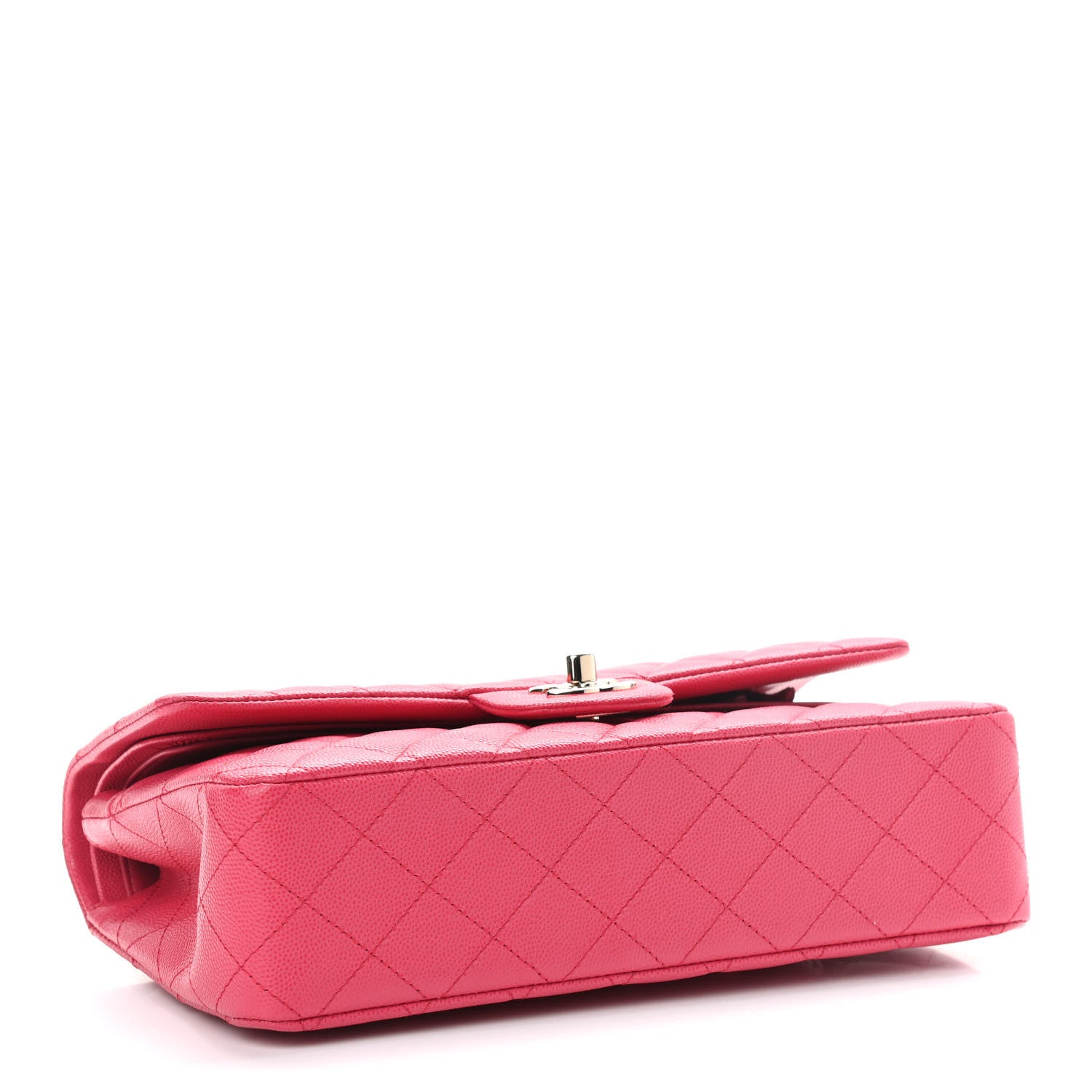 Chanel Caviar Quilted Medium Double Flap Dark Pink 3 of 10