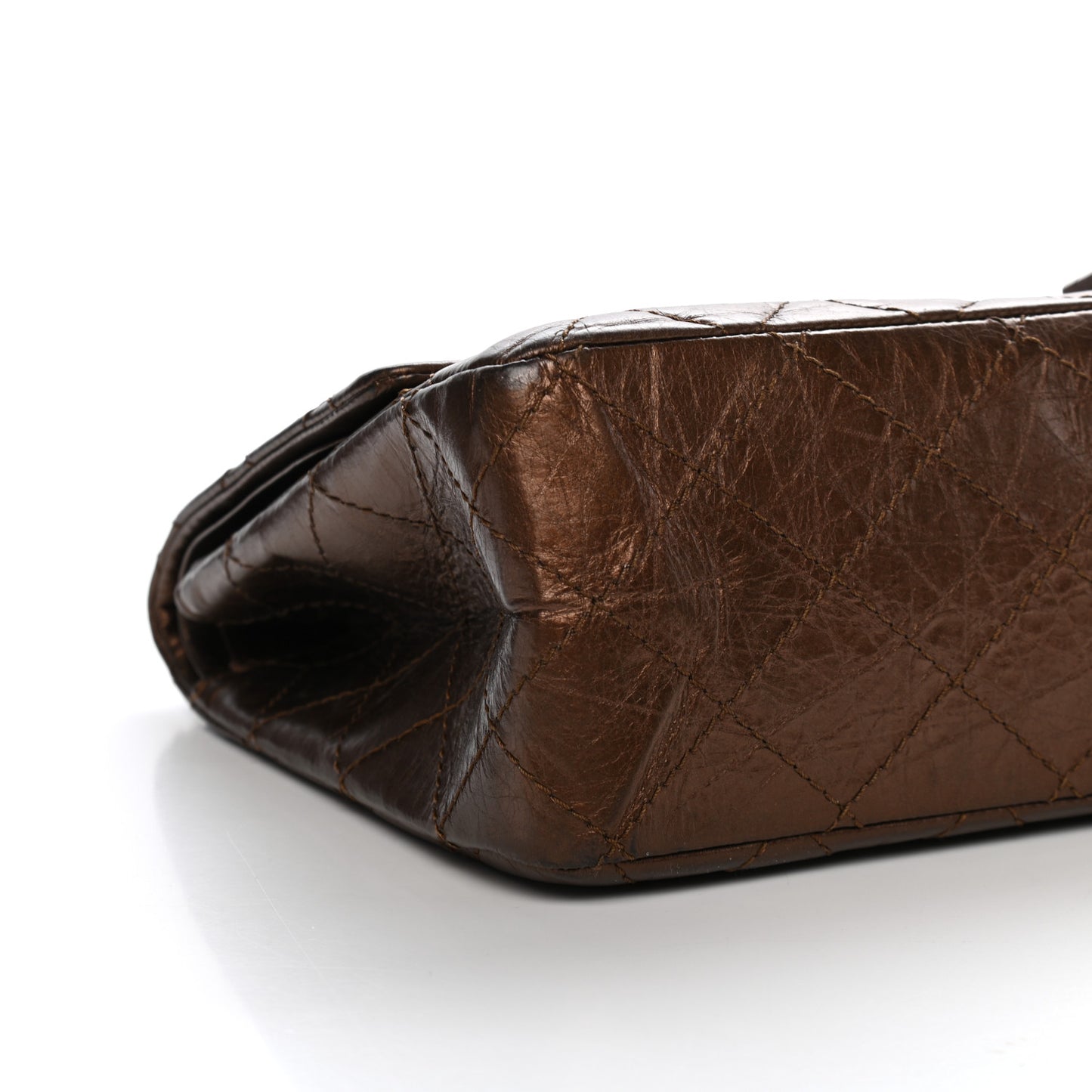 Metallic Aged Calfskin Quilted 2.55 Reissue 227 Flap Bronze