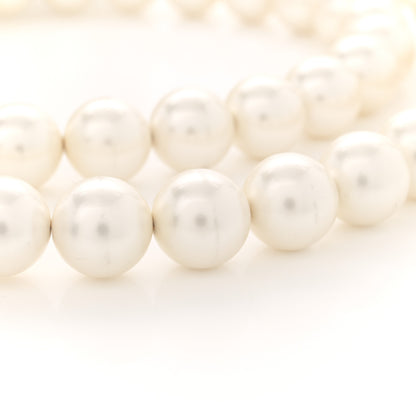 Chanel Calfskin Quilted Mini Maxi Pearls Wallet On Chain WOC White 11 of 13