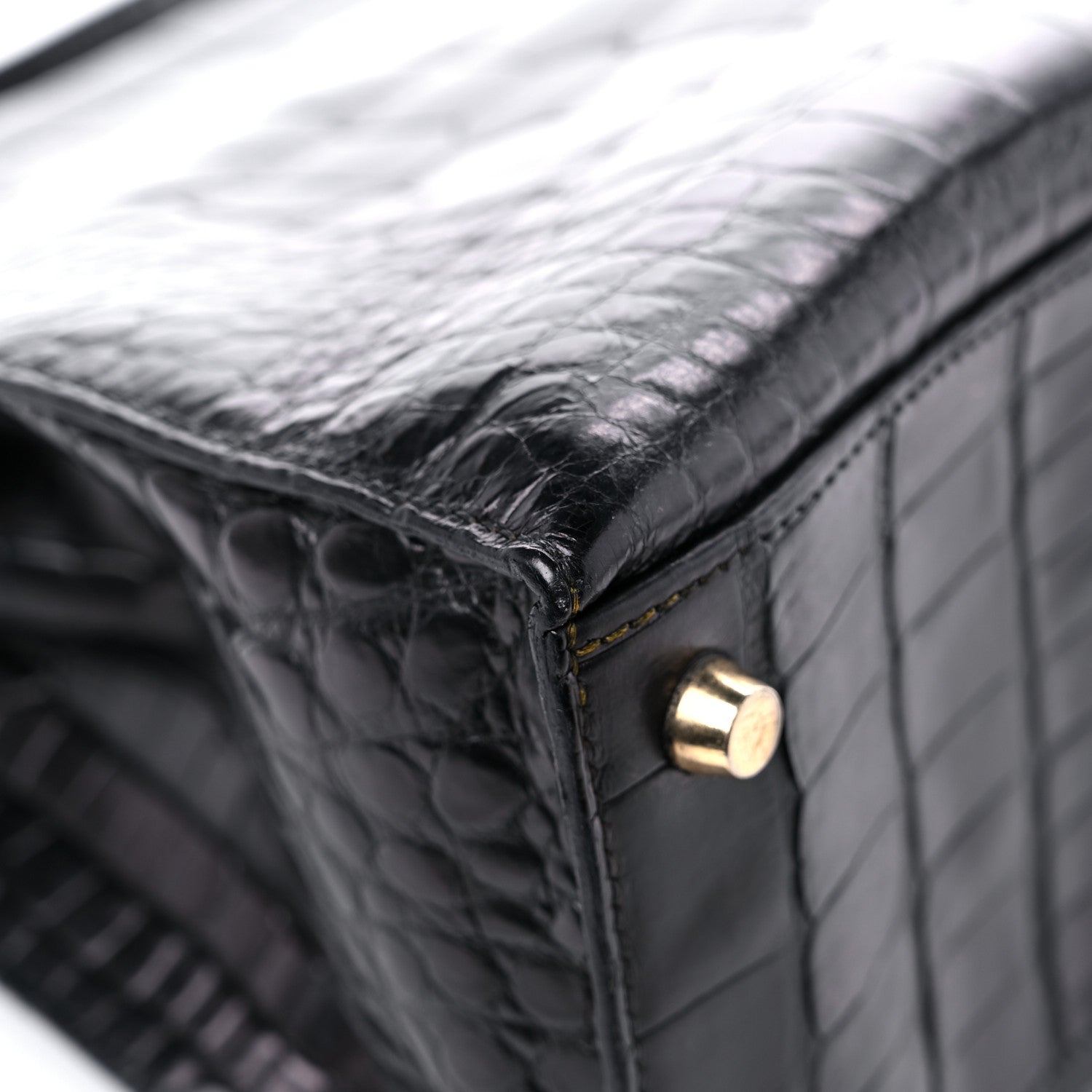 Hermes Matte Alligator Kelly Sellier 32 Black 10 of 25