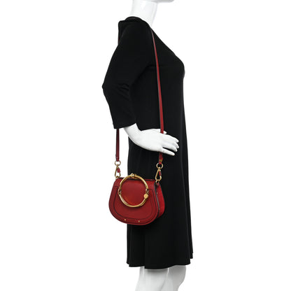 Chloe Calfskin Suede Small Nile Bracelet Bag Sepia Red 2 of 13