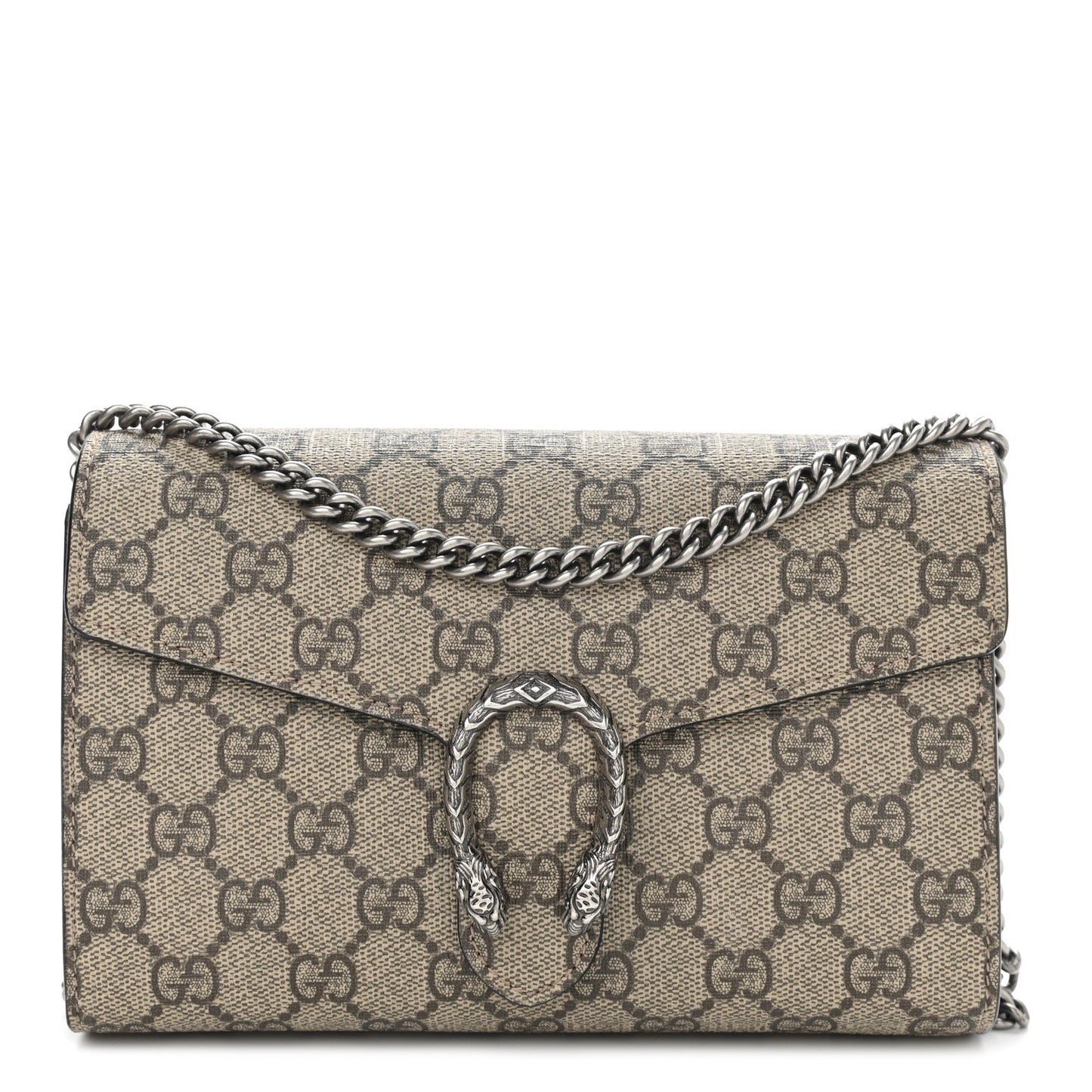 GG Supreme Monogram Mini Dionysus Chain Wallet Beige Black