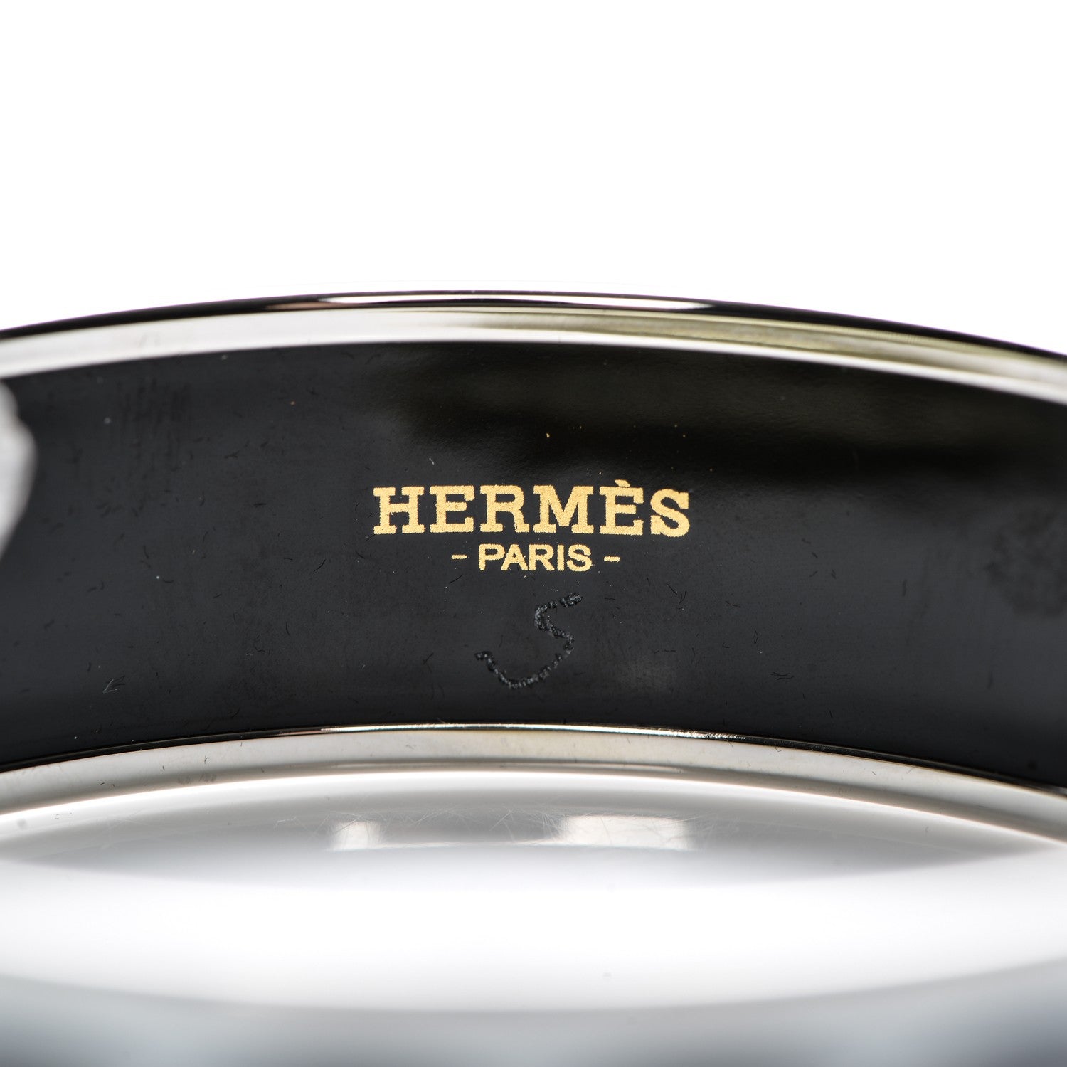 Hermes Enamel Printed Wide Clic C'est Noue Bracelet 70 Blanc Platine 4 of 5