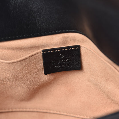 Gucci Calfskin Matelasse Pearly GG Marmont Chain Belt Bag Black 8 of 9