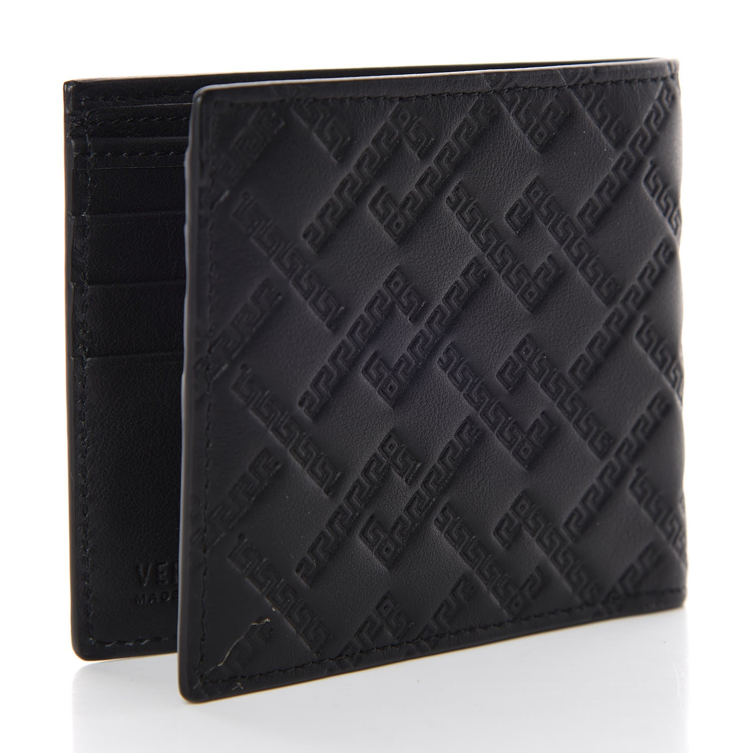 Versace Nappa Logo Bi-Fold Wallet Black 3 of 7