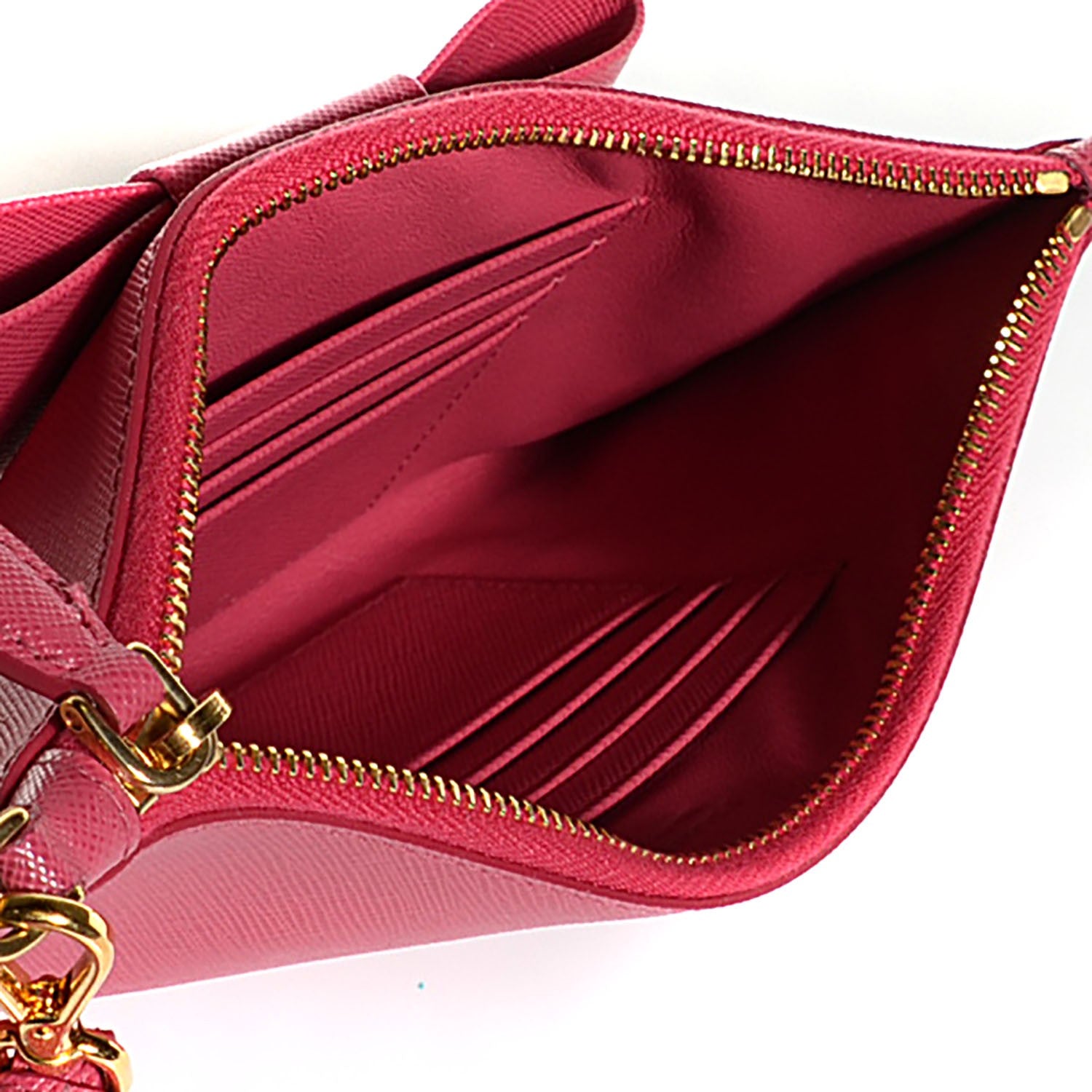 Prada Saffiano Bow Wristlet Peonia 5 of 10