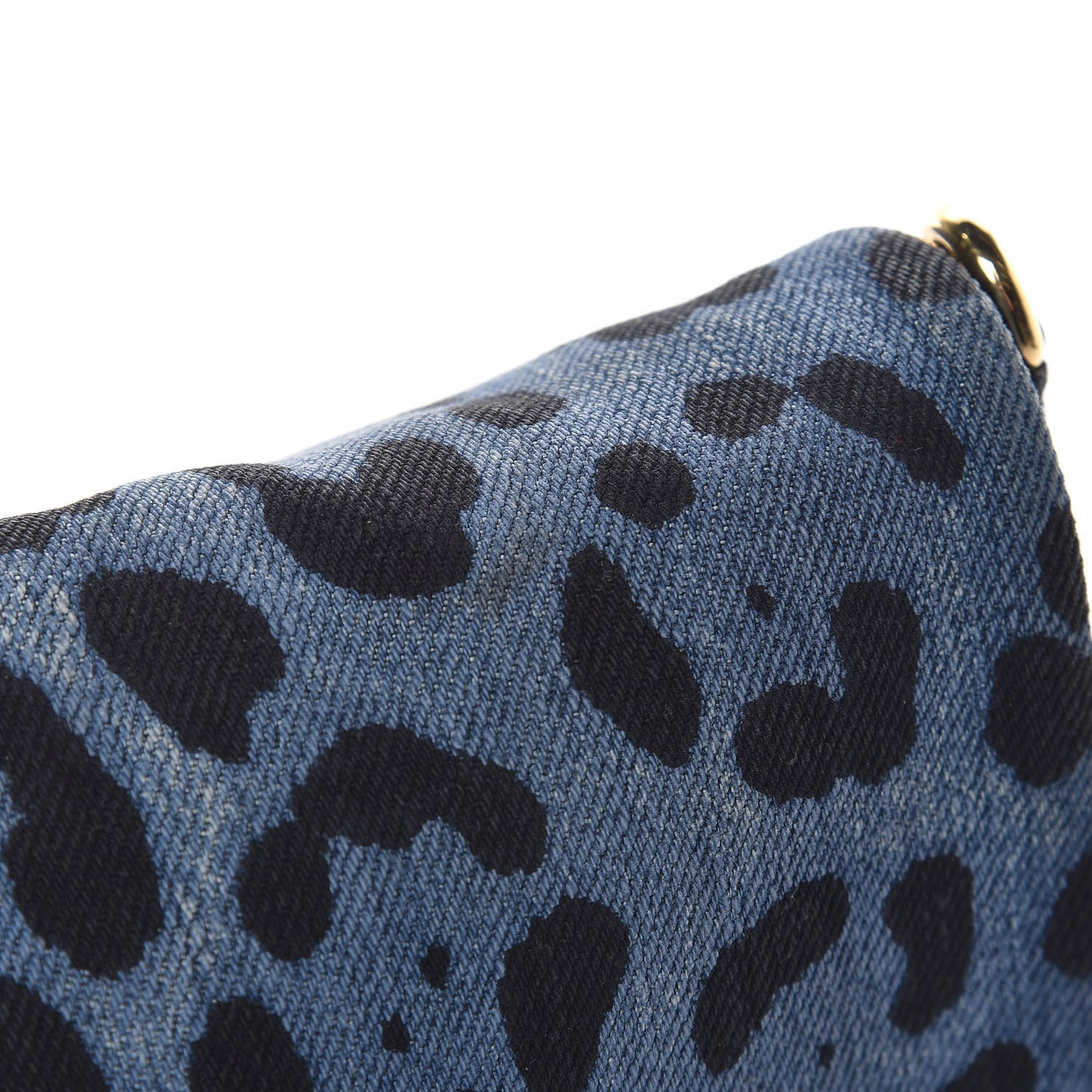 Denim Leopard Print Miss Martini Shoulder Bag Blue