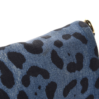 Dolce & Gabbana Denim Leopard Print Miss Martini Shoulder Bag Blue 14 of 14