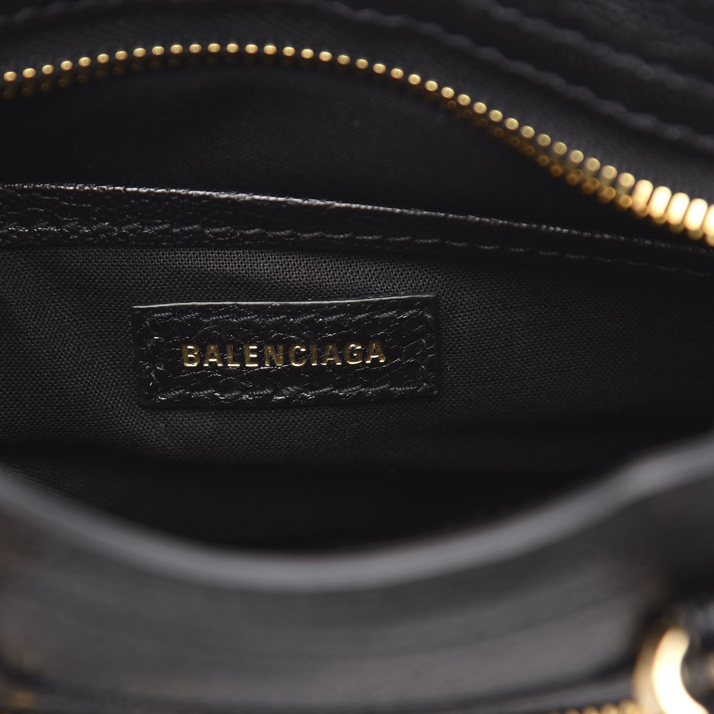 Chevre Gold Metallic Edge Hardware Nano City Black