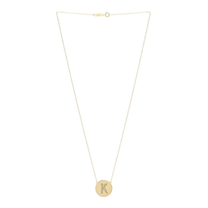 Jennifer Meyer 18K Yellow Gold Diamond Letter K Disc Necklace 3 of 7