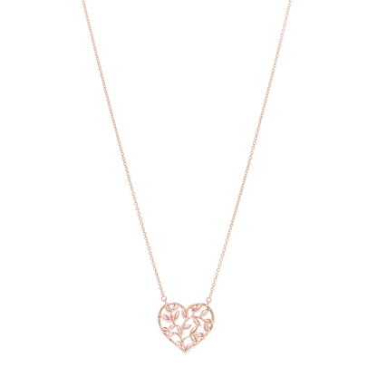 Tiffany 18K Rose Gold Paloma Picasso Olive Leaf Heart Pendant Necklace 1 of 6