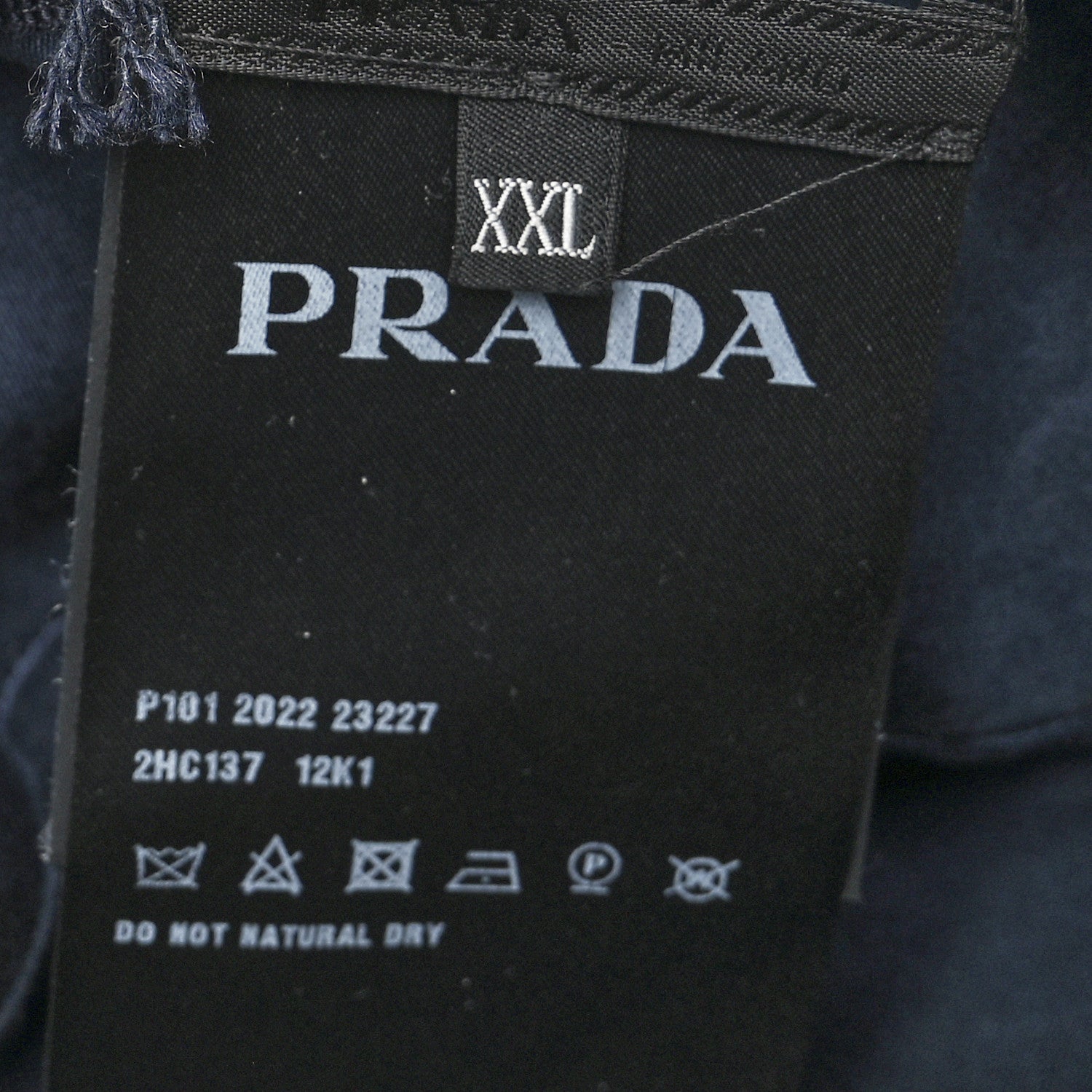 Prada Used Denim Metal Triangle Logo Mens Bucket Hat XXL Light Blue 8 of 9