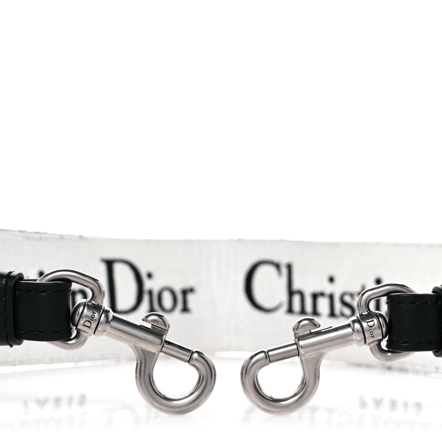 Christian Dior Canvas Embroidered Shoulder Strap Black White 5 of 9