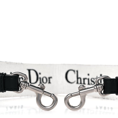 Christian Dior Canvas Embroidered Shoulder Strap Black White 5 of 9