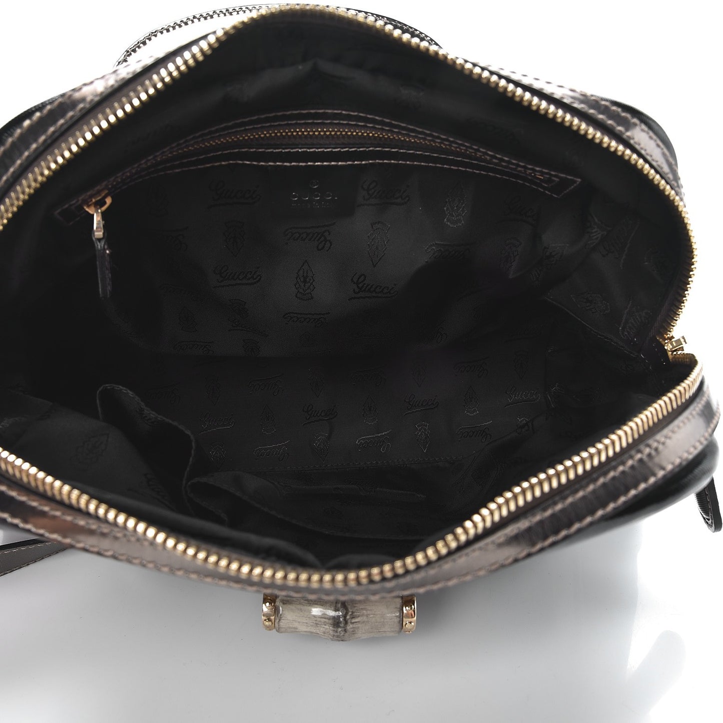 Dialux Pop Bamboo Top Handle Tote Black Pewter