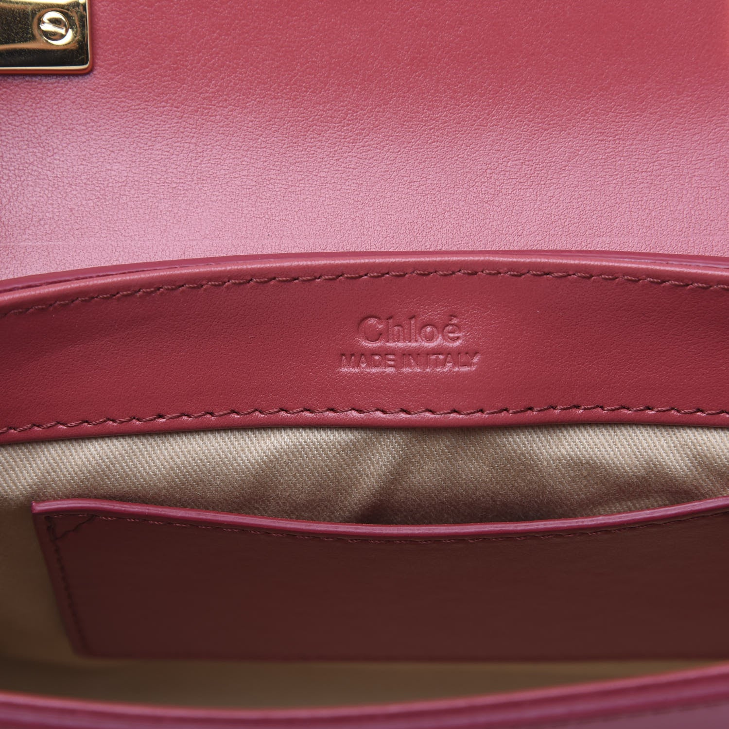 Chloe Shiny Calfskin Suede Mini C Double Carry Scarlet Pink 5 of 8
