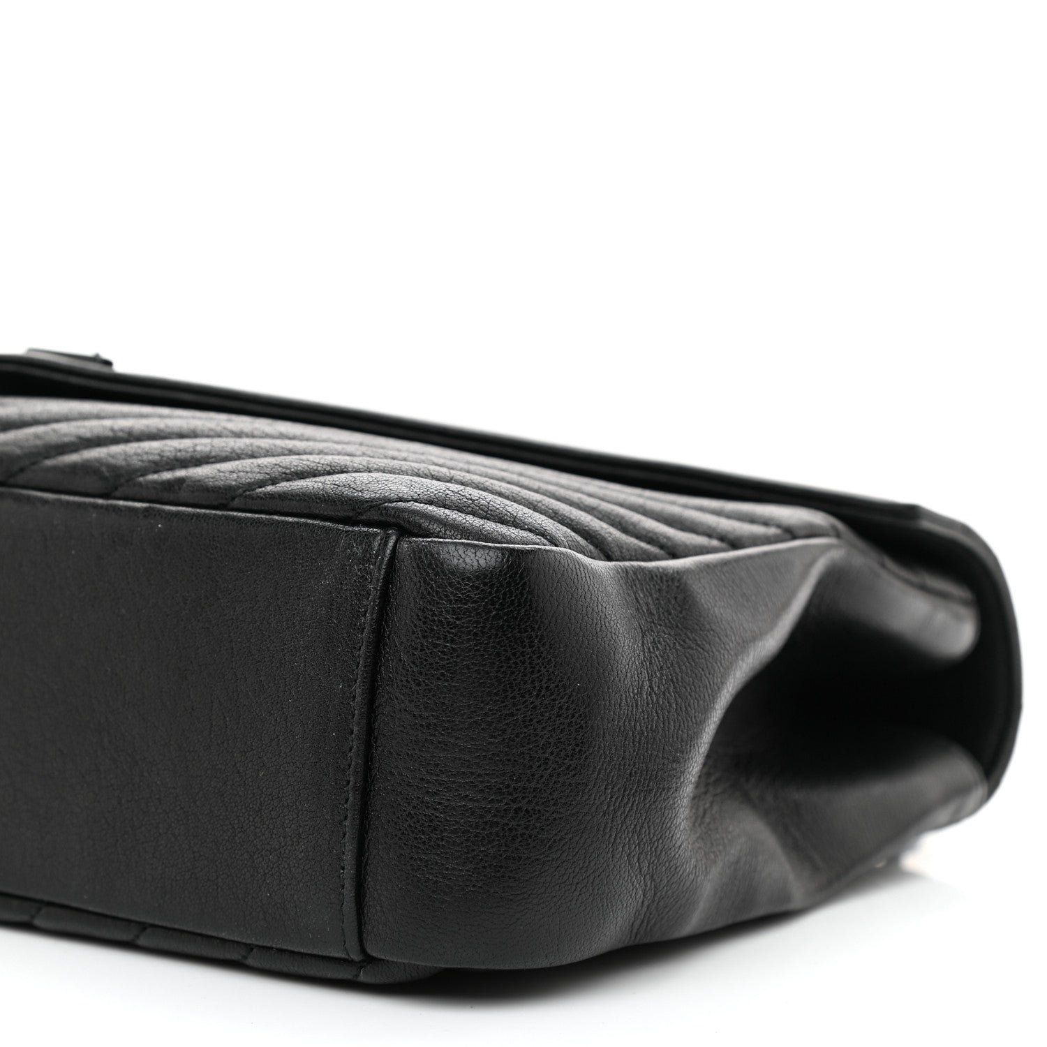 Saint Laurent Sheepskin Matelasse Chevron Monogram Monochrome Large College Satchel Black 8 of 9