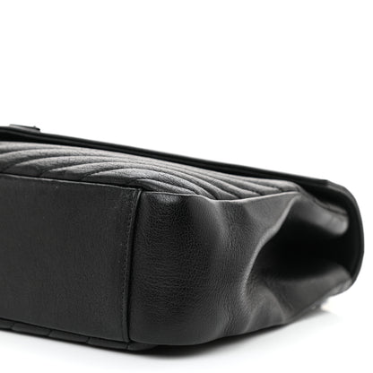 Saint Laurent Sheepskin Matelasse Chevron Monogram Monochrome Large College Satchel Black 8 of 9