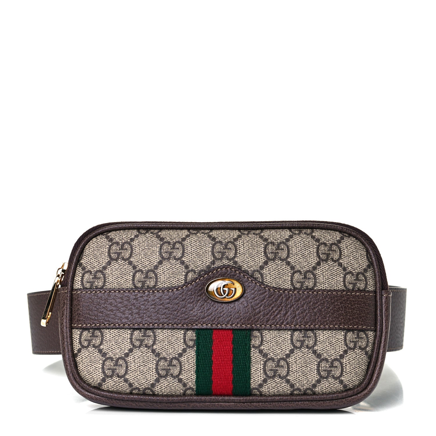Gucci GG Supreme Monogram Ophidia Belted iPhone Case 85 34 Dark Brown 1 of 9