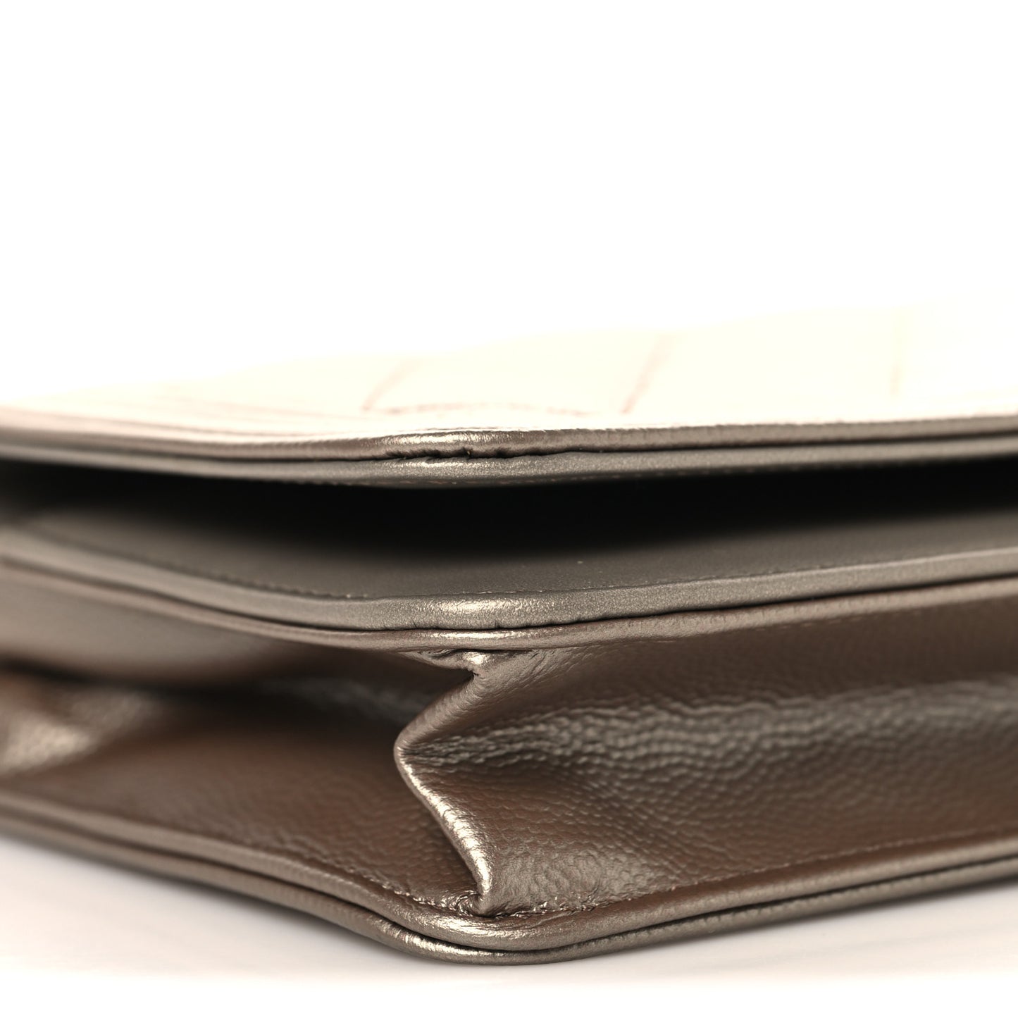 Metallic Caviar Quilted Boy Wallet On Chain WOC Copper