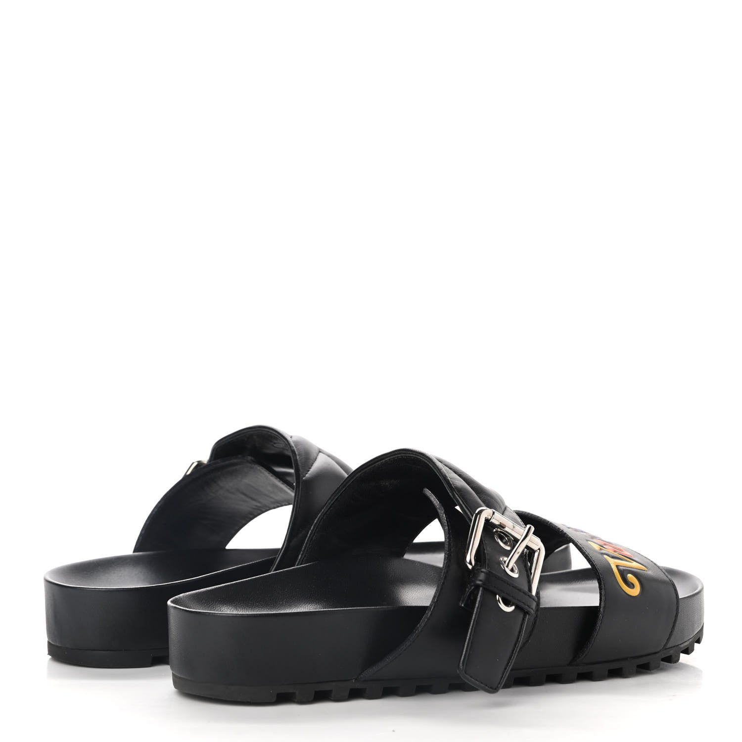 Louis Vuitton Calfskin New Wave Bom Dia Mule Sandals 38 Black 4 of 8