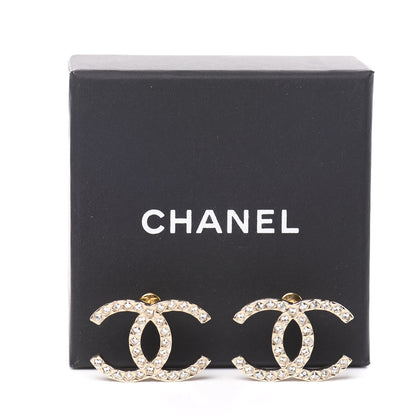 Chanel Baguette Crystal High Society CC Earrings Gold 5 of 5
