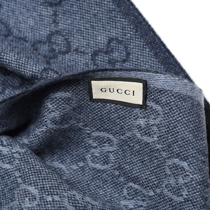 Gucci Wool Alpaca Monogram Web New Nikky Scarf Midnight Blue 4 of 5