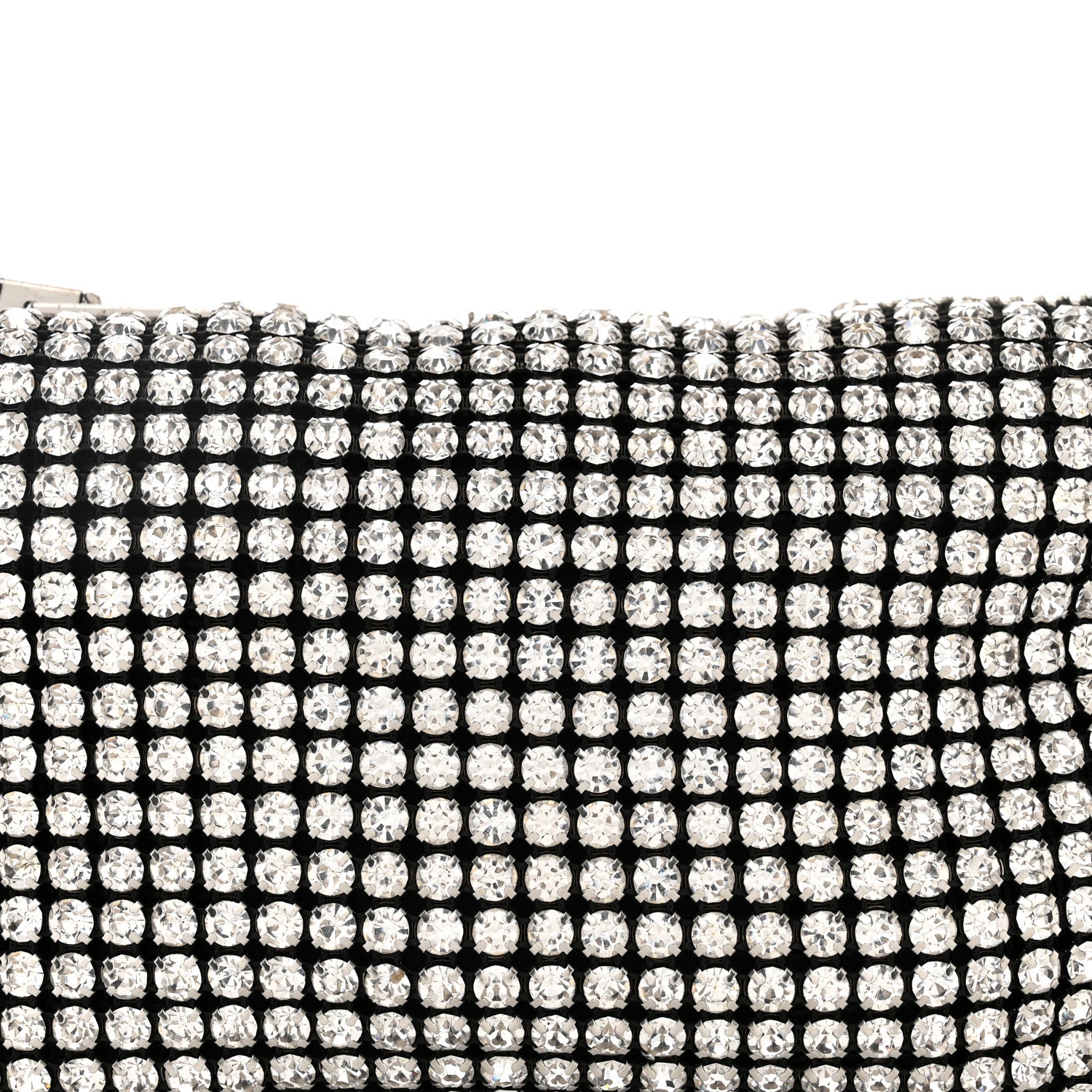 Alexander Wang Mesh Crystal Rhinestone Mini Heiress Pouch Black Silver 7 of 9