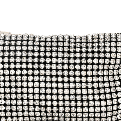 Alexander Wang Mesh Crystal Rhinestone Mini Heiress Pouch Black Silver 7 of 9