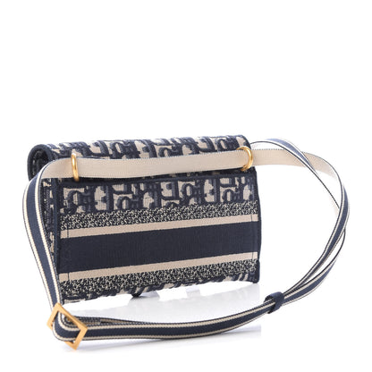 Christian Dior Oblique Slim Saddle Pouch Blue 3 of 10