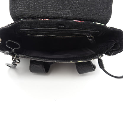 3.1 Phillip Lim Textured Calfskin Canvas Mini Floral Pashli Satchel Black Multicolor 5 of 12