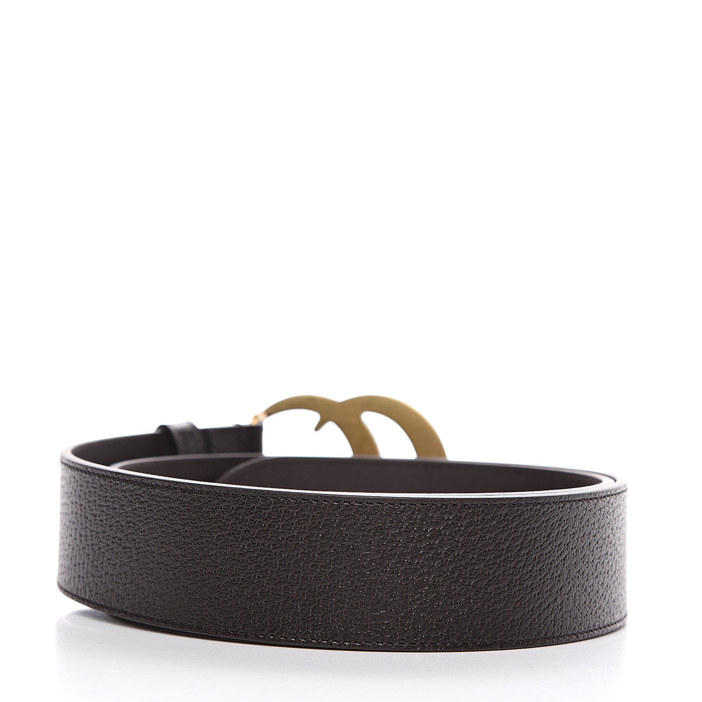 Textured Dollar Calfskin Double G 40mm Belt 85 34 Dark Cocoa