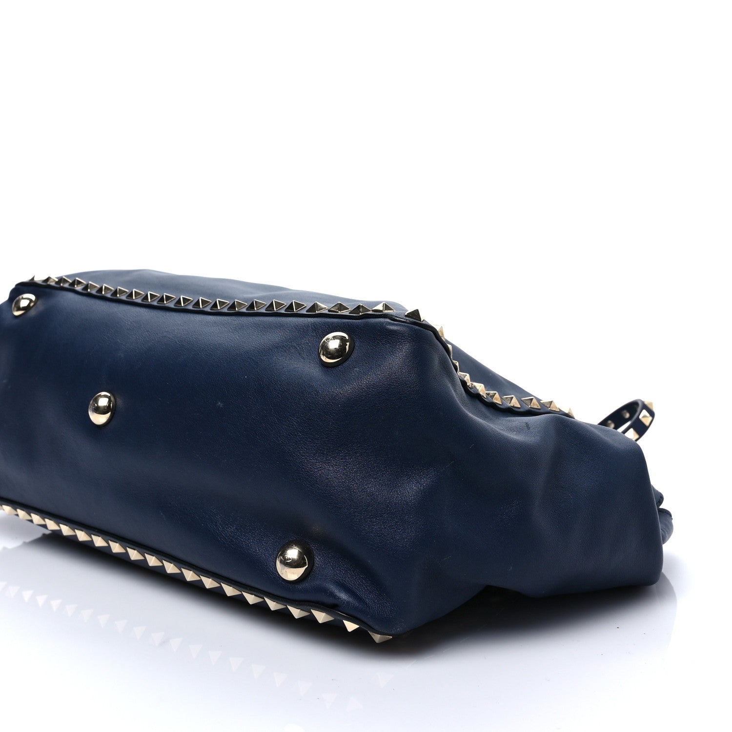 Valentino Garavani Vitello Medium Rockstud Tote Marine 7 of 10