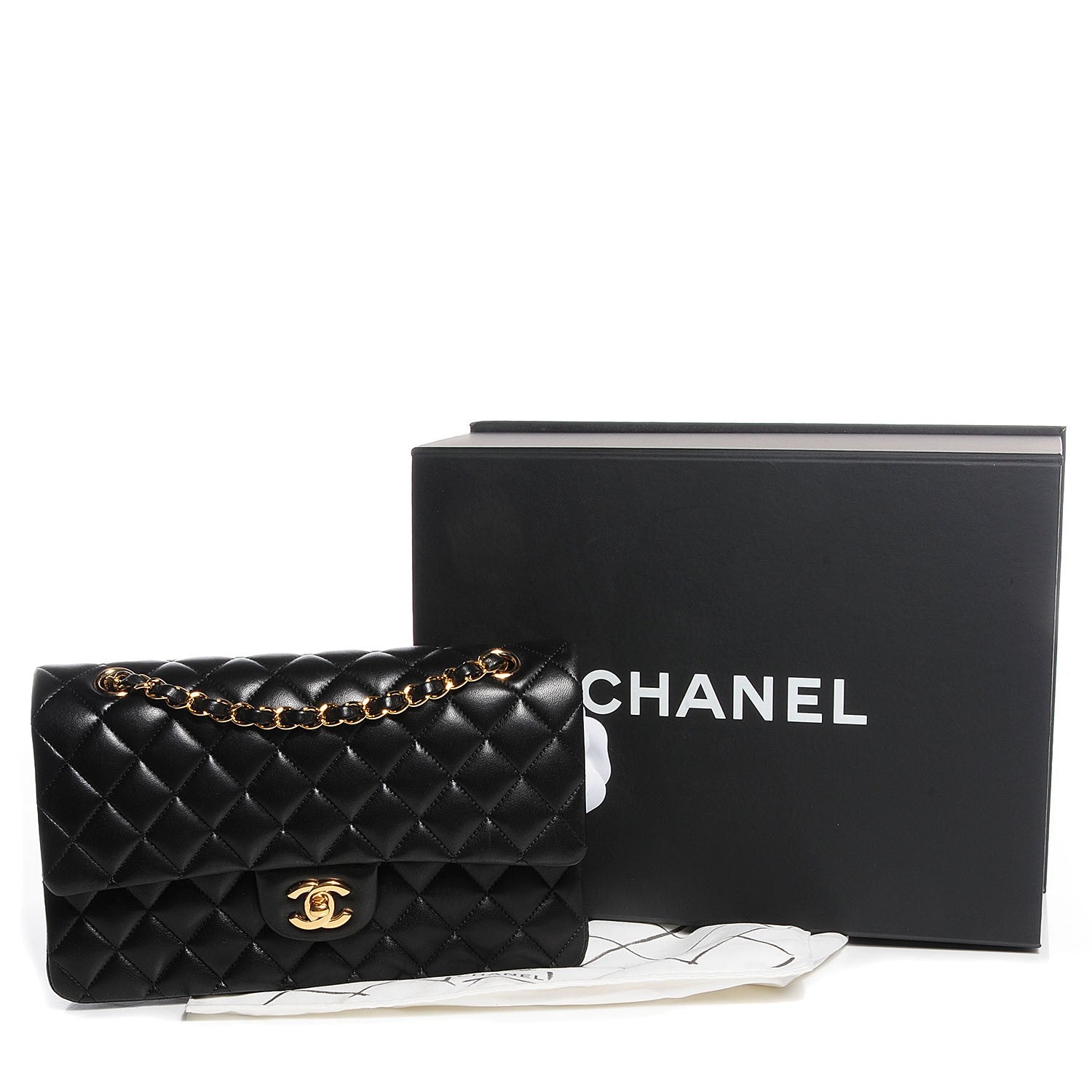 Chanel Lambskin Quilted Medium Double Flap Black 9 of 9