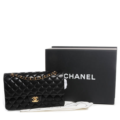 Chanel Lambskin Quilted Medium Double Flap Black 9 of 9